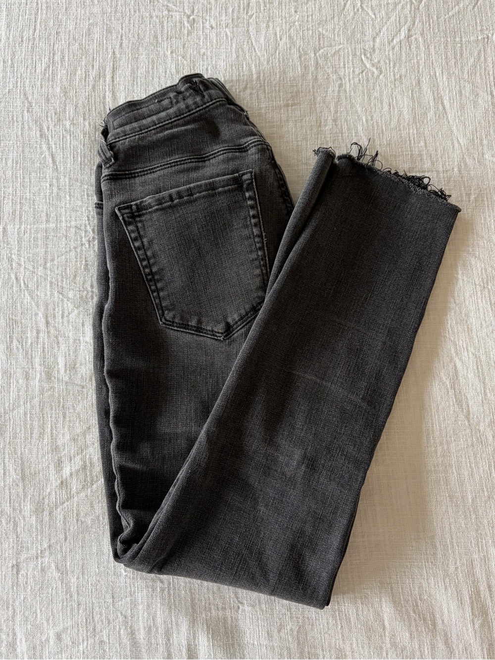 PacSun Black High-Rise Ankle Skinny Jeans with Raw Hem